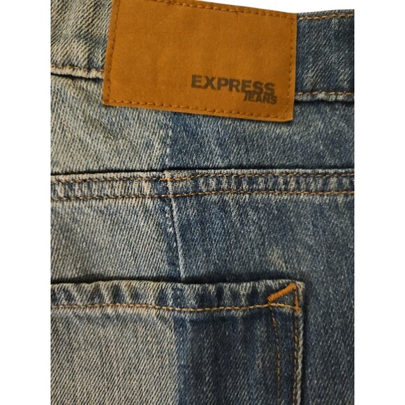 Women’s EXPRESS Original Girlfriend Jeans  Two-Toned Raw Hem 8 R - Picture 3 of 5